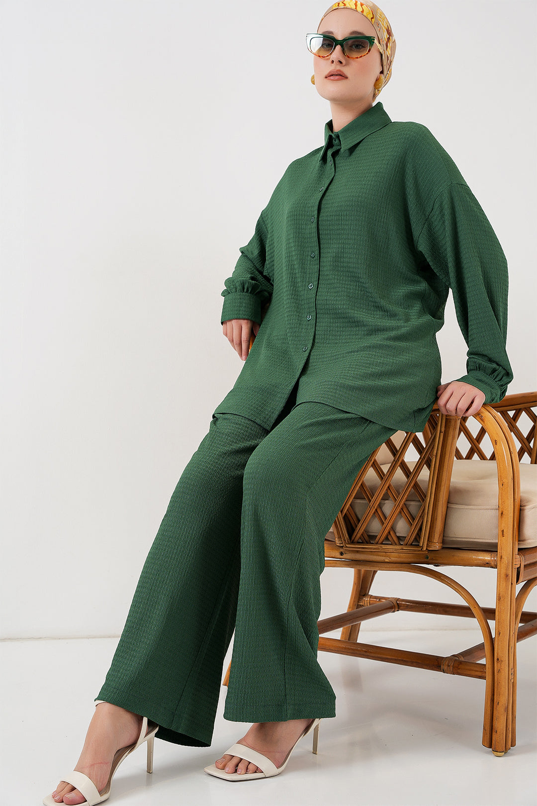 Bigdart Ensemble supérieur et inférieur en tricot pour femmes 6711 - Vert émeraude