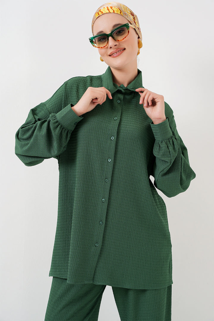 Bigdart Ensemble supérieur et inférieur en tricot pour femmes 6711 - Vert émeraude