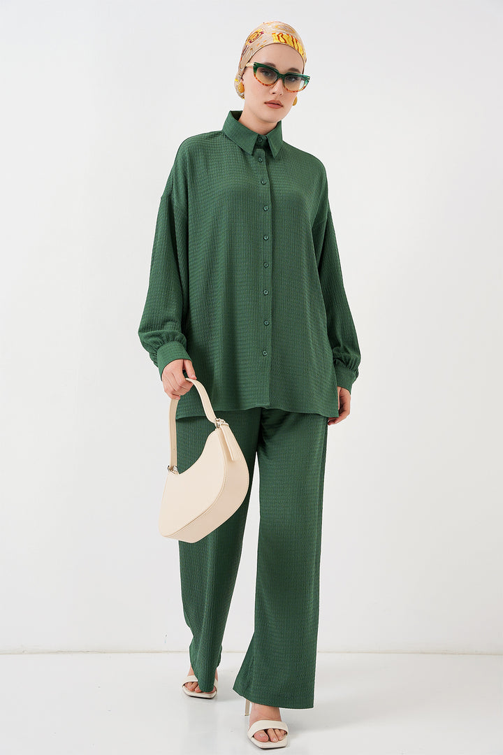 Bigdart Ensemble supérieur et inférieur en tricot pour femmes 6711 - Vert émeraude