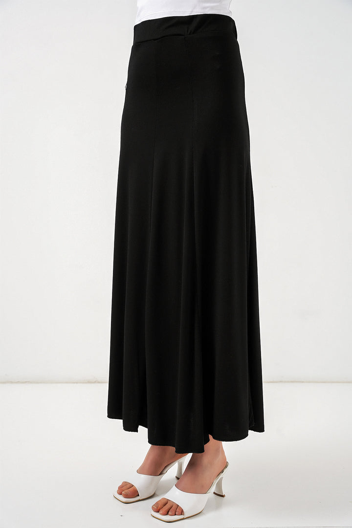 Bigdart Jupe longue en tricot femme 8073 - Noir