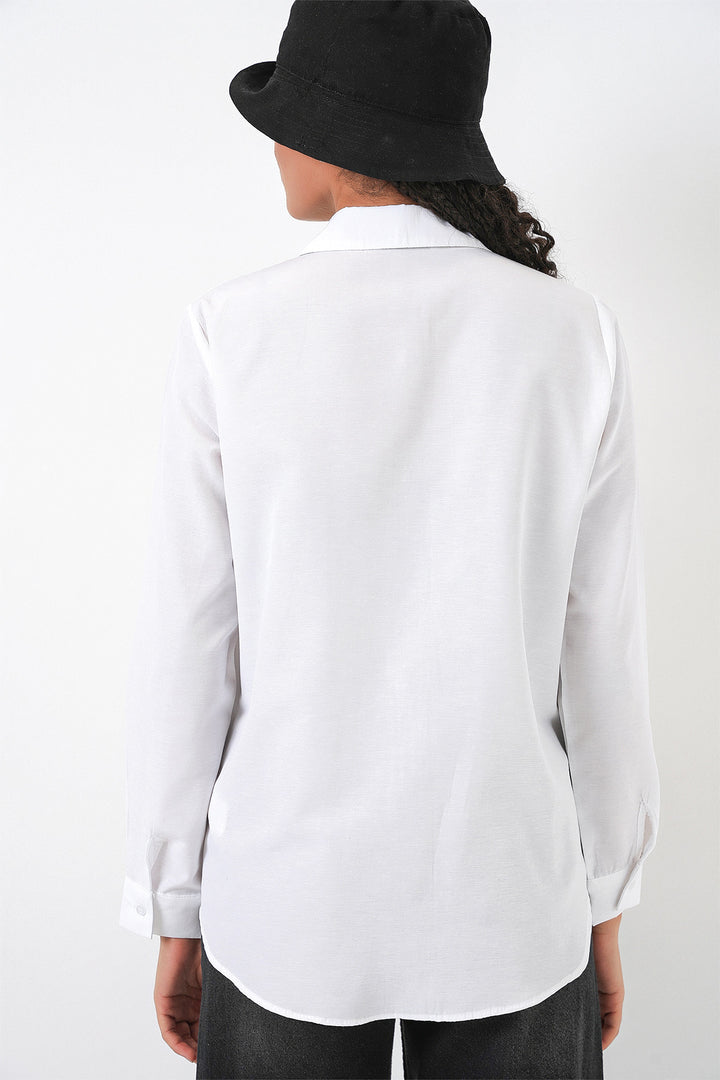 Bigdart Chemise basique oversize pour femme 20349 - Blanc
