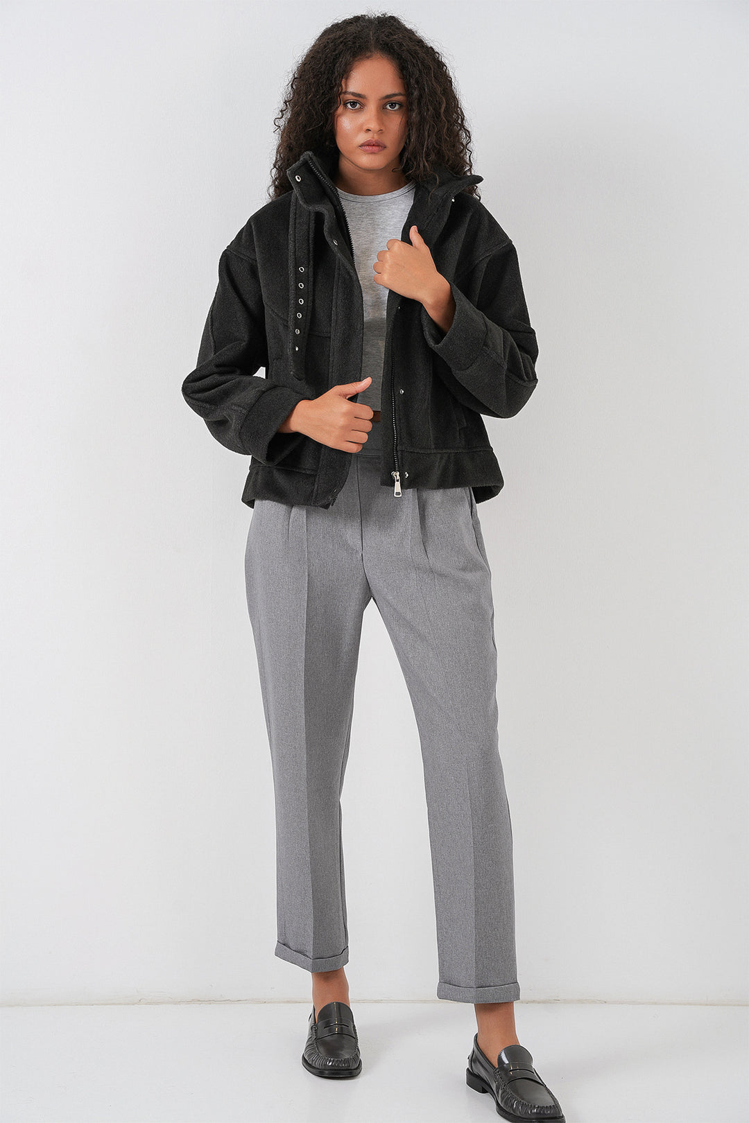 Bigdart Femme Veste Bomber Oversize 0729 - Anthracite