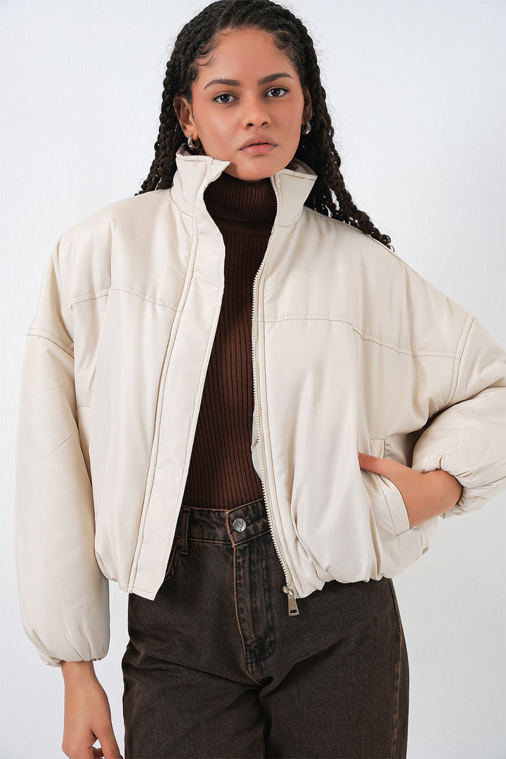 Bigdart Doudoune Oversize Femme 5124 - Écru