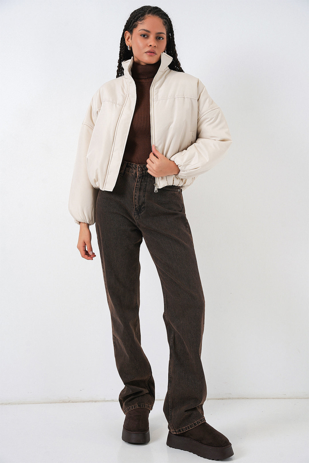Bigdart Doudoune Oversize Femme 5124 - Écru