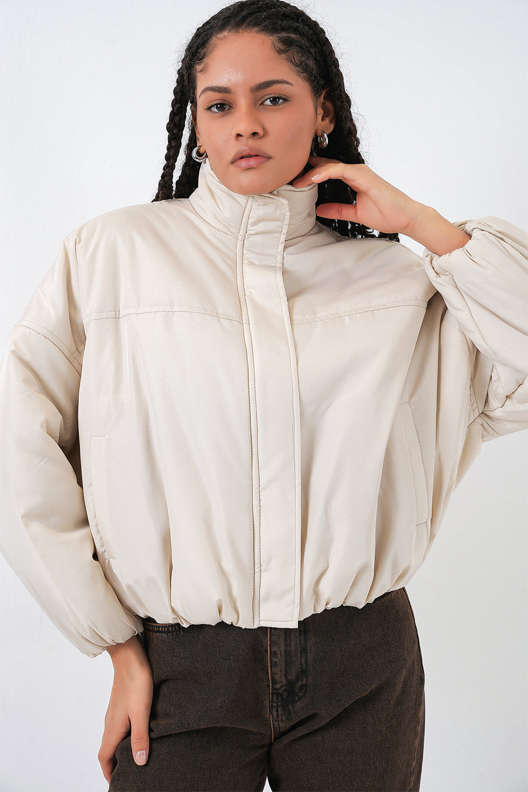 Bigdart Doudoune Oversize Femme 5124 - Écru