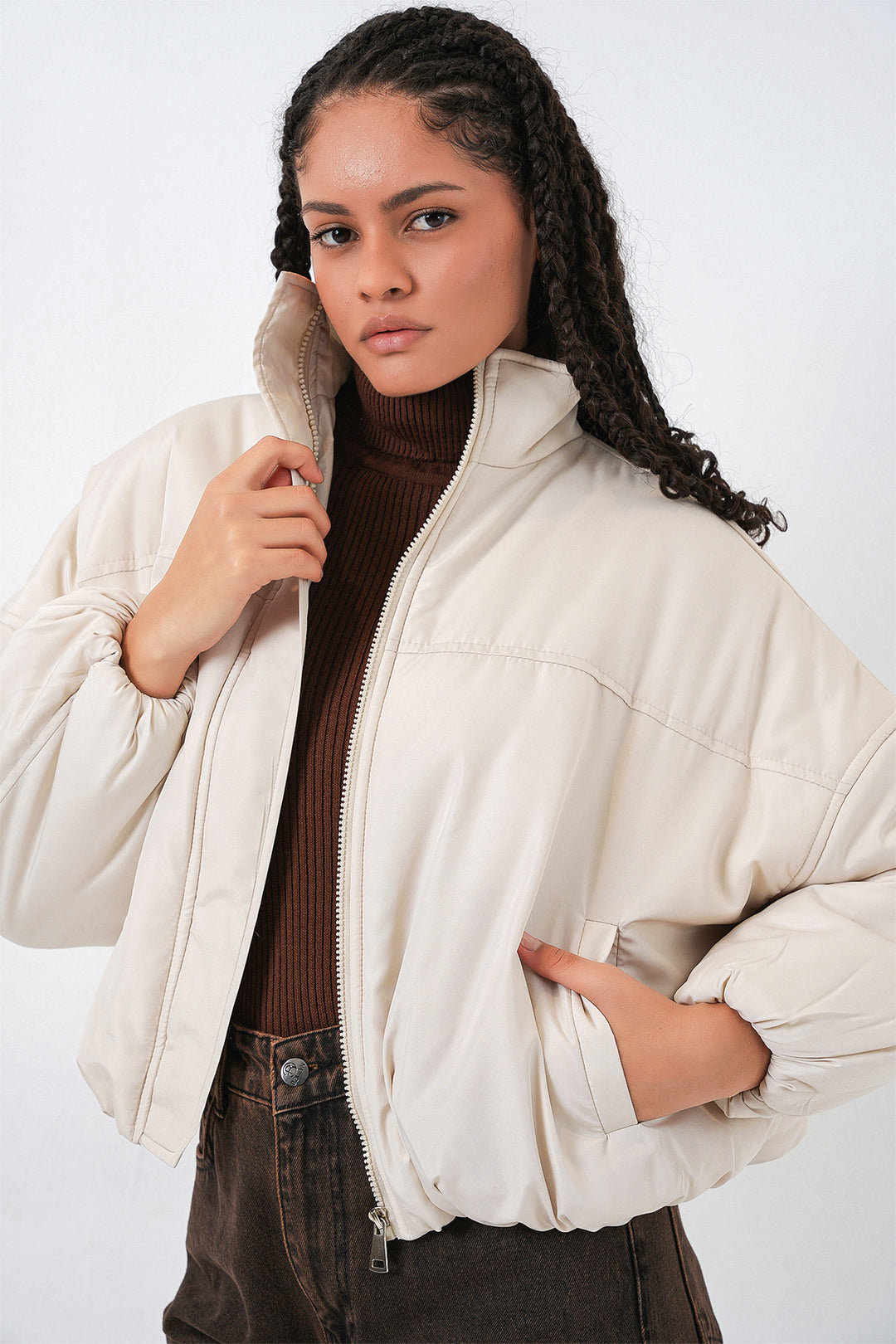 Bigdart Doudoune Oversize Femme 5124 - Écru