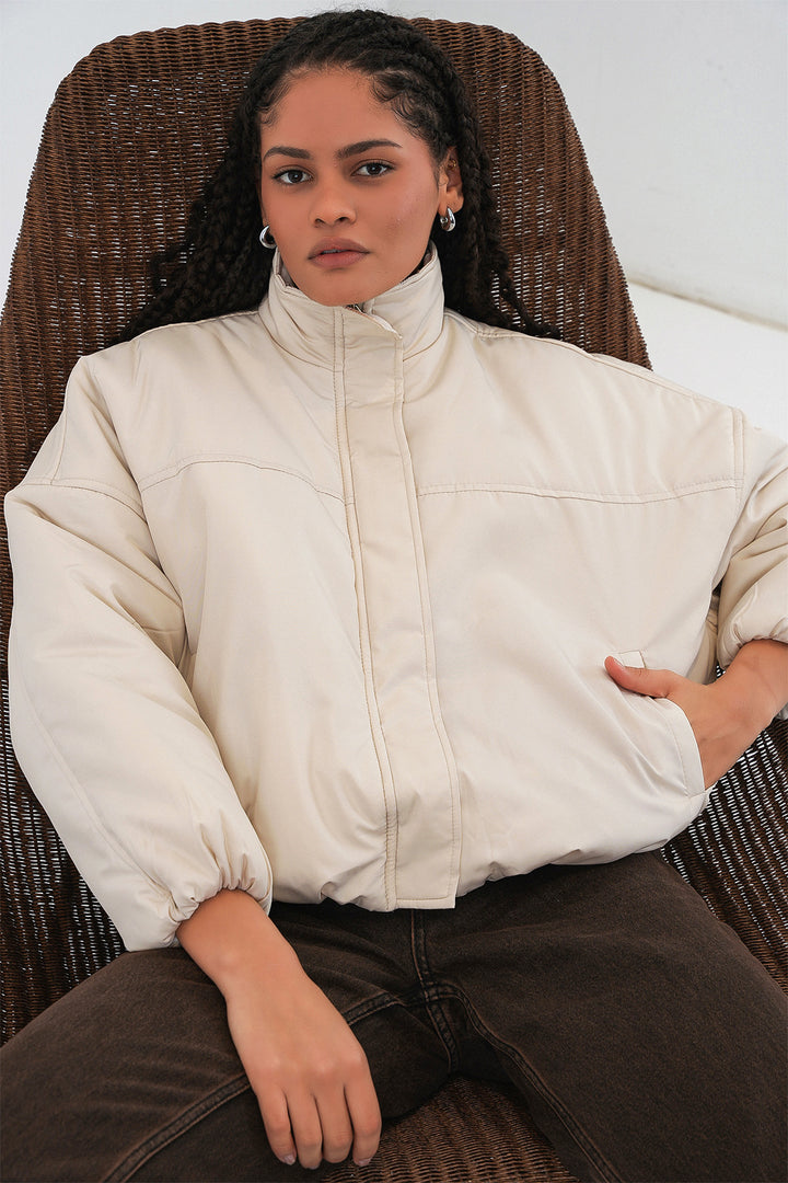 Bigdart Doudoune Oversize Femme 5124 - Écru
