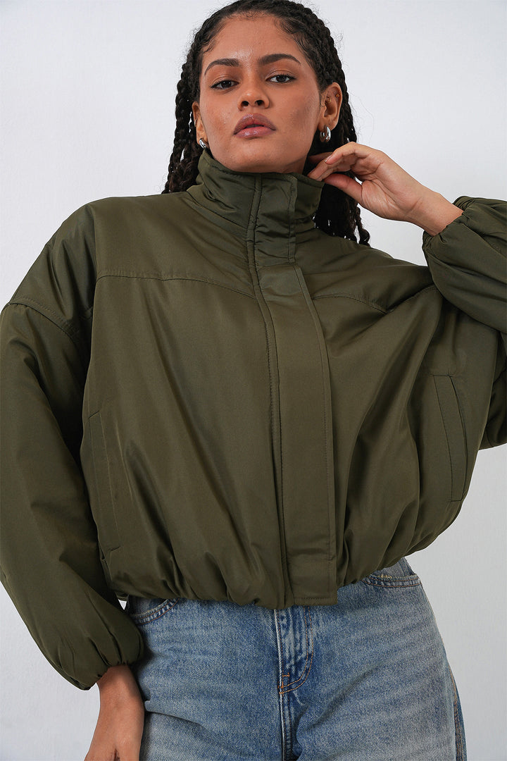Bigdart Doudoune Bomber Oversize pour Femmes 5124 - Kaki
