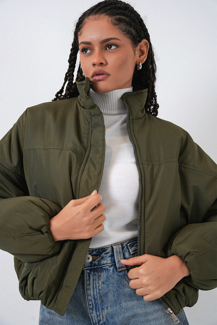 Bigdart Doudoune Bomber Oversize pour Femmes 5124 - Kaki