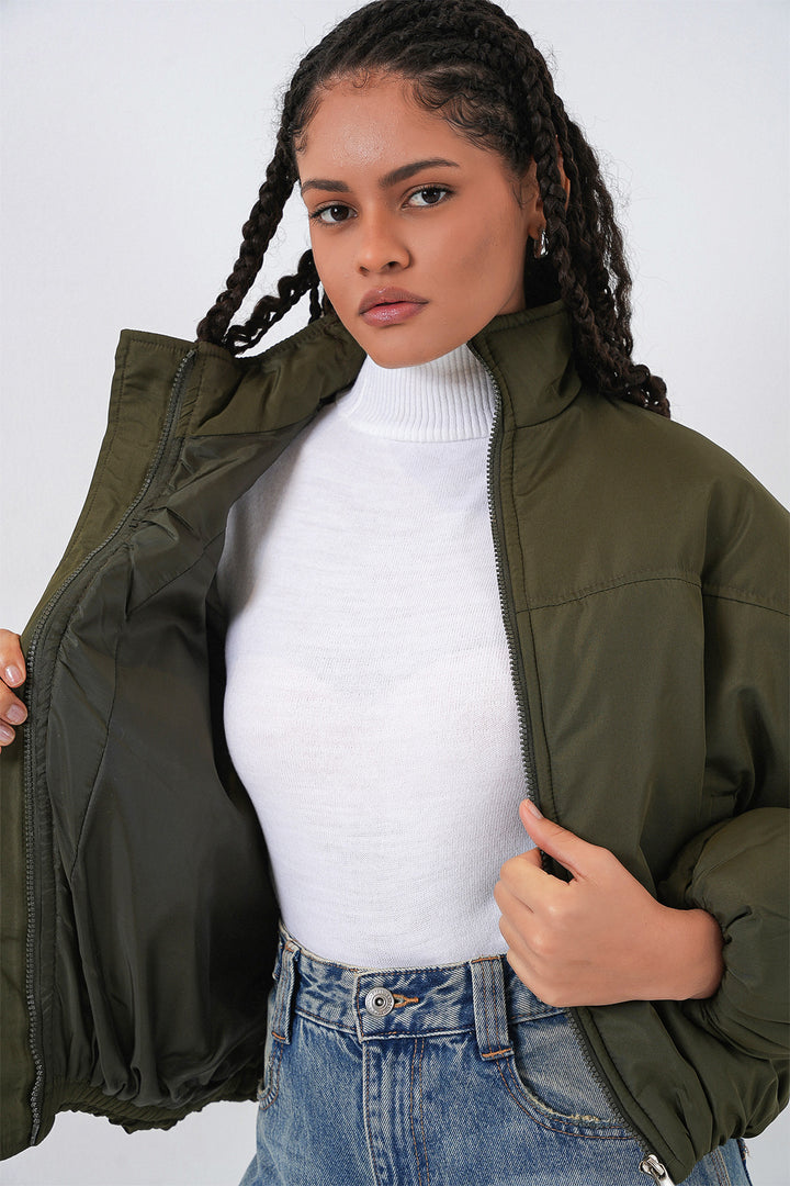 Bigdart Doudoune Bomber Oversize pour Femmes 5124 - Kaki