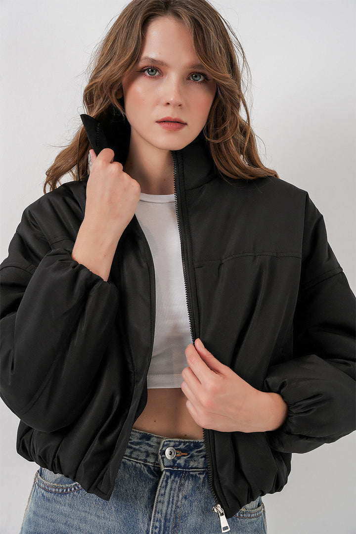 Bigdart Veste bomber oversize matelassée pour femme 5124 Noir