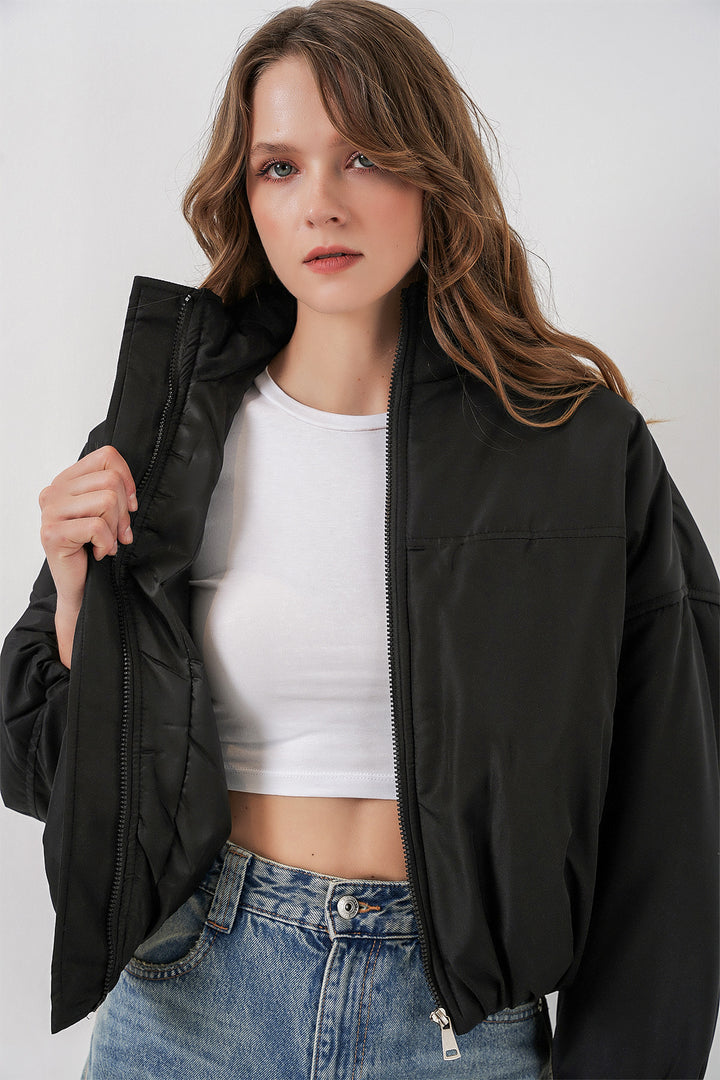 Bigdart Veste bomber oversize matelassée pour femme 5124 Noir