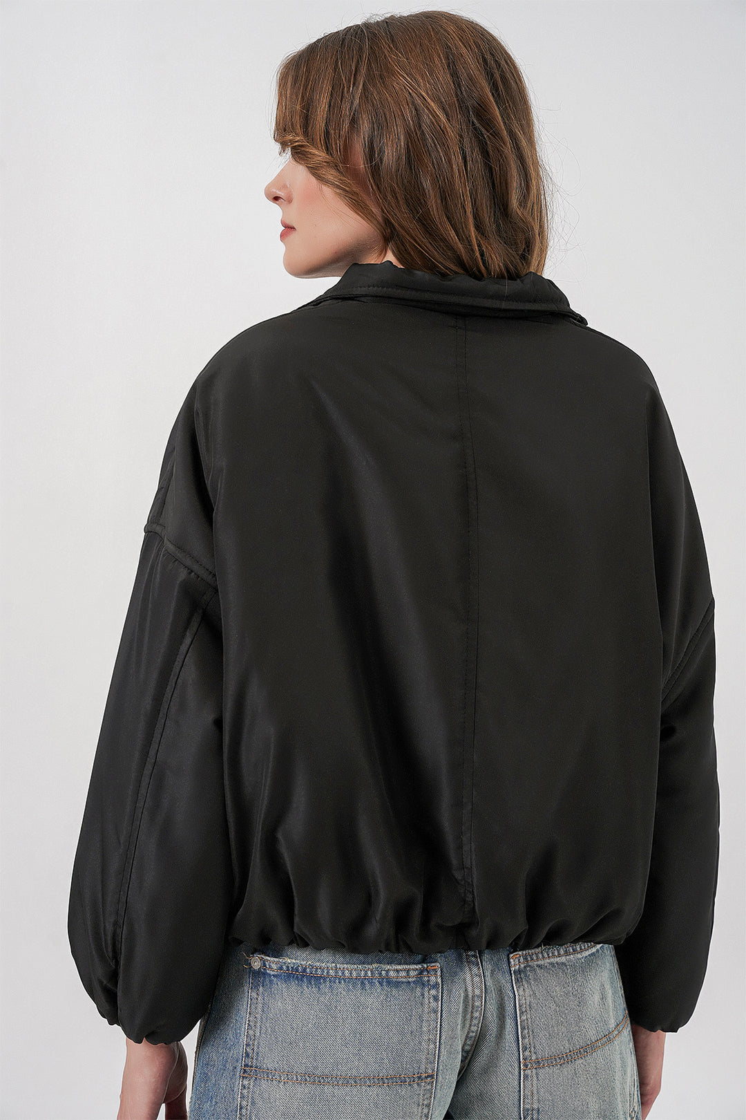 Bigdart Veste bomber oversize matelassée pour femme 5124 Noir