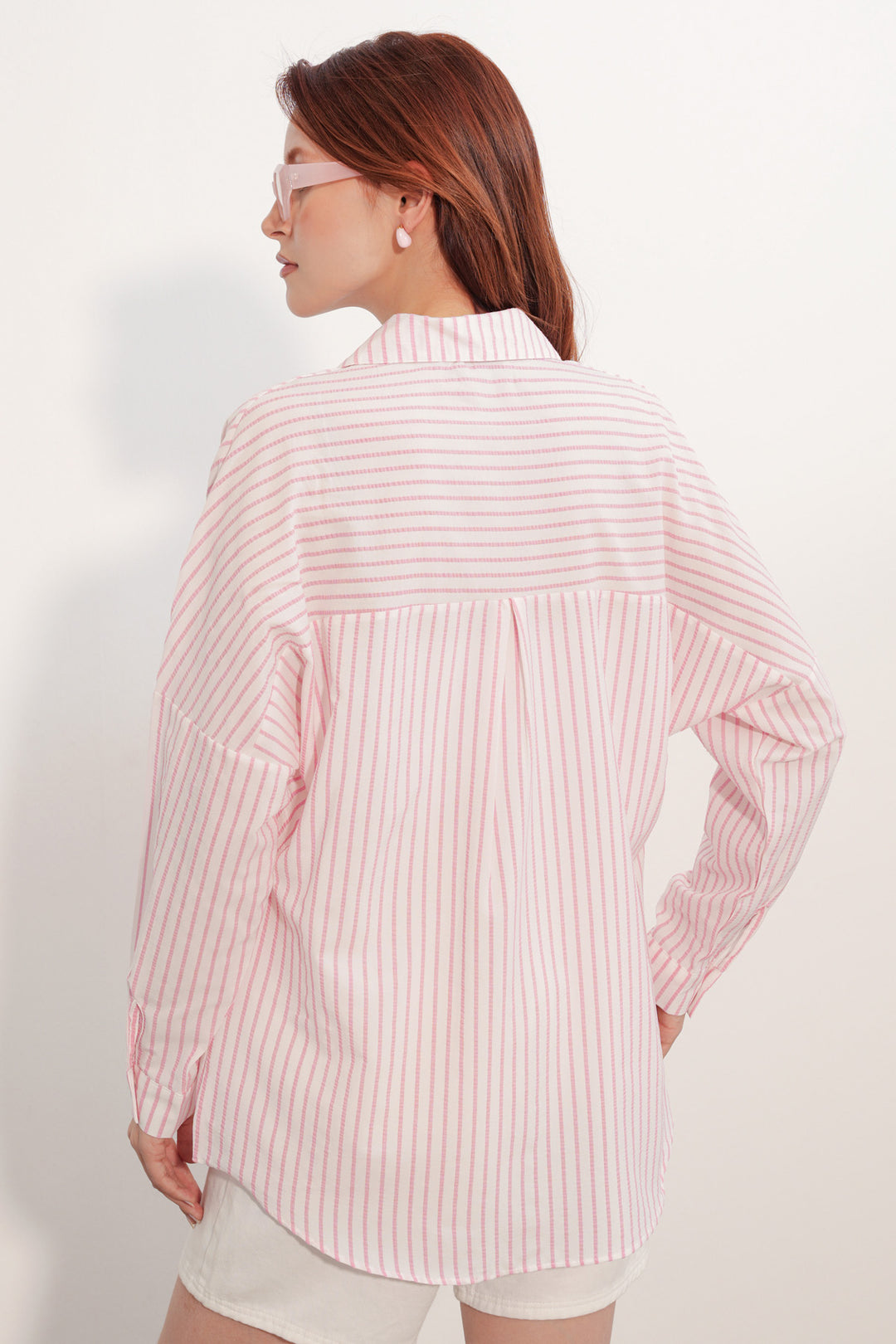 Bigdart Chemise rayée oversize femme 20412 - Rose