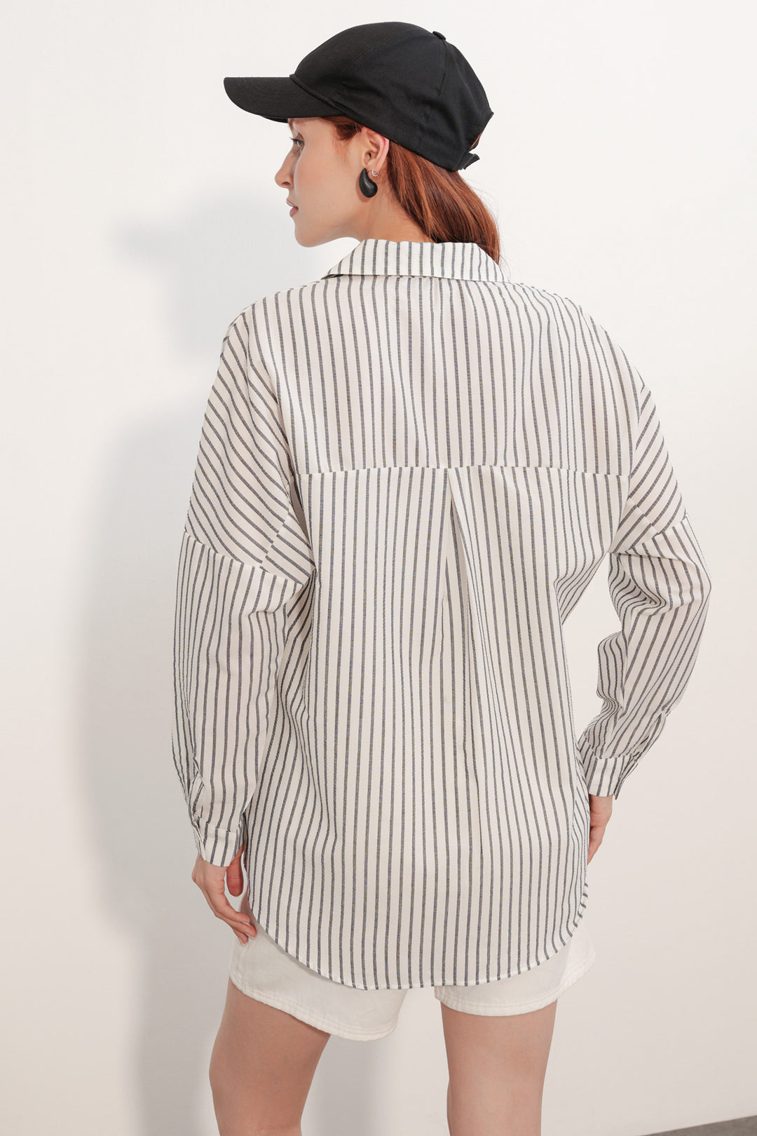 Bigdart Chemise rayée oversize femme 20412 - Noir