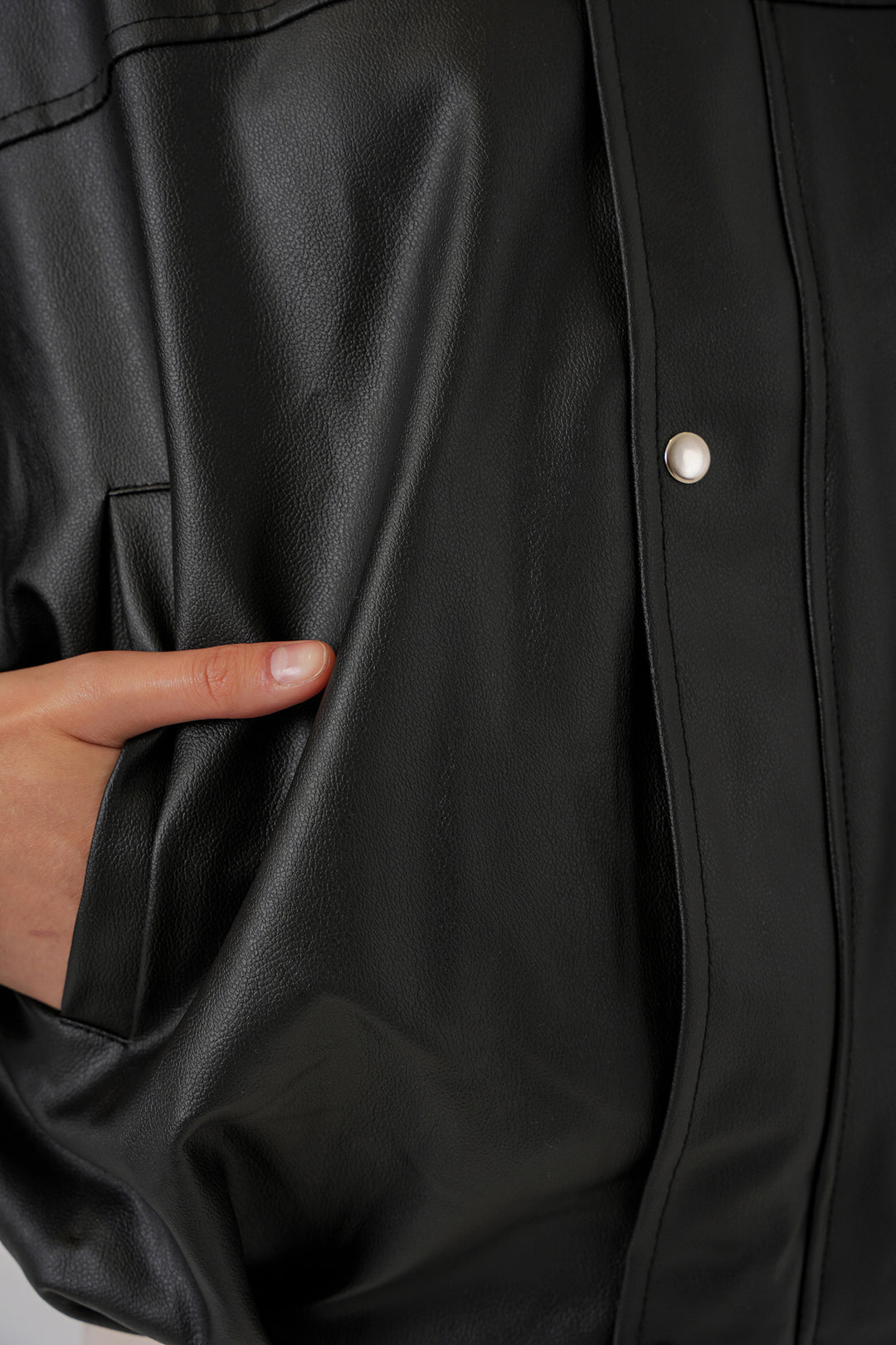 Bigdart Veste en cuir oversize pour femme 1055 - Noir