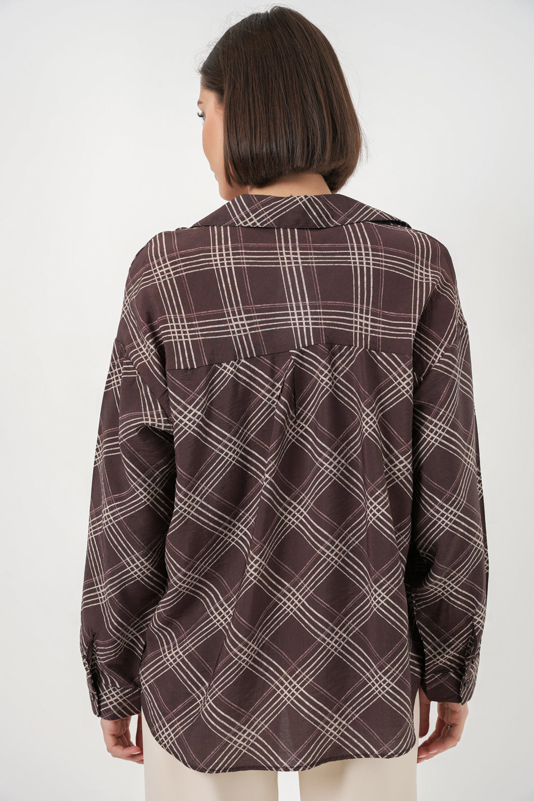 Bigdart Chemise oversize à motifs pour femme 20372 - Marron