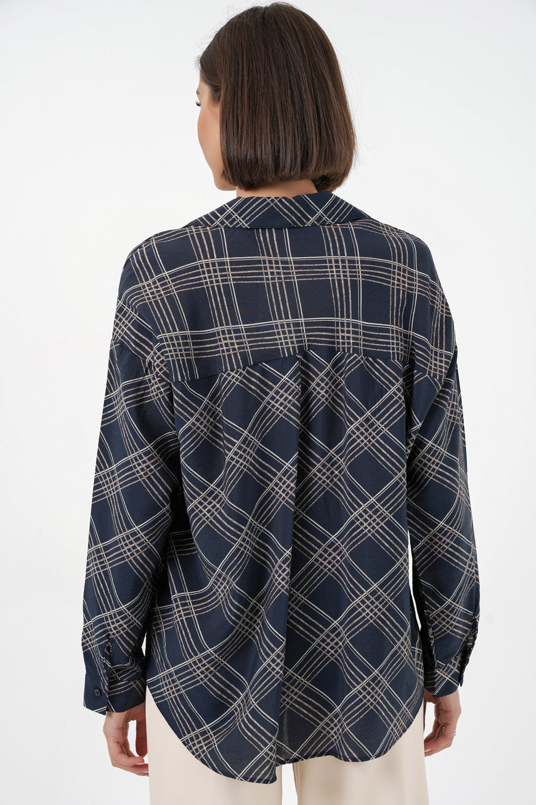 Bigdart Chemise oversize à motifs pour femme 20372 - Bleu marine