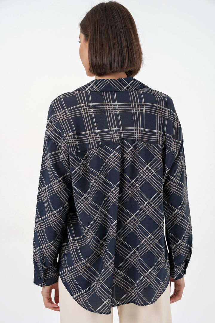 Bigdart Chemise oversize à motifs pour femme 20372 - Bleu marine