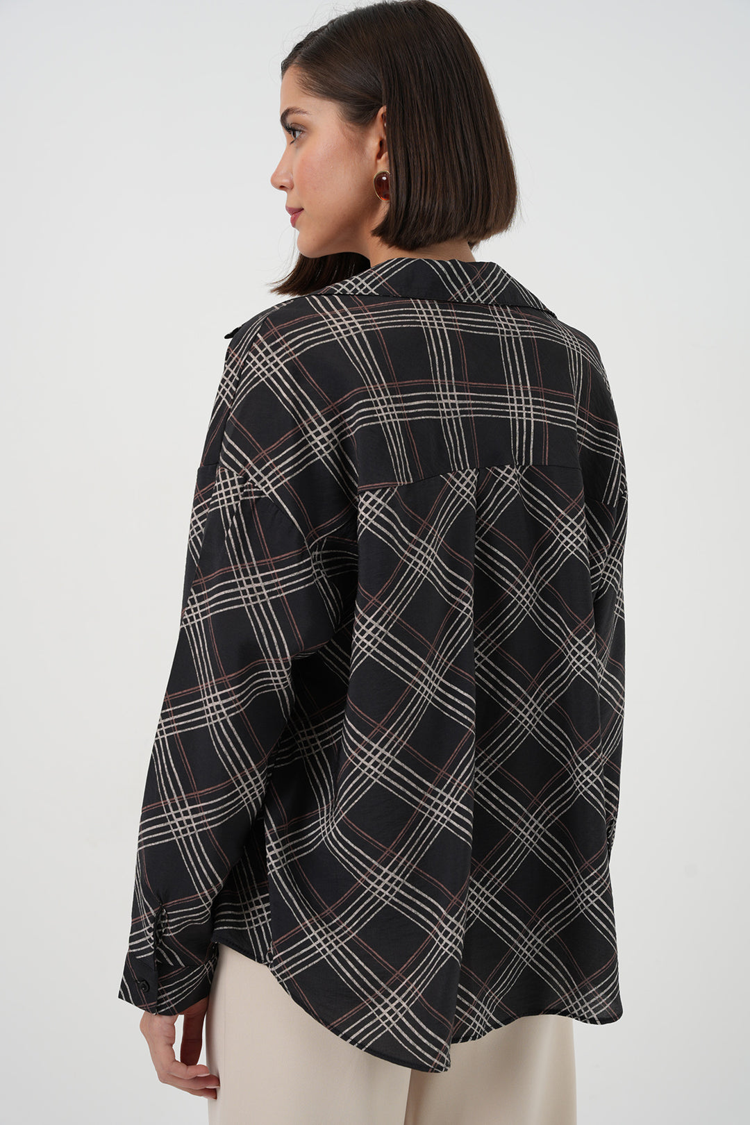 Bigdart Chemise oversize à motifs pour femme 20372 - Noir