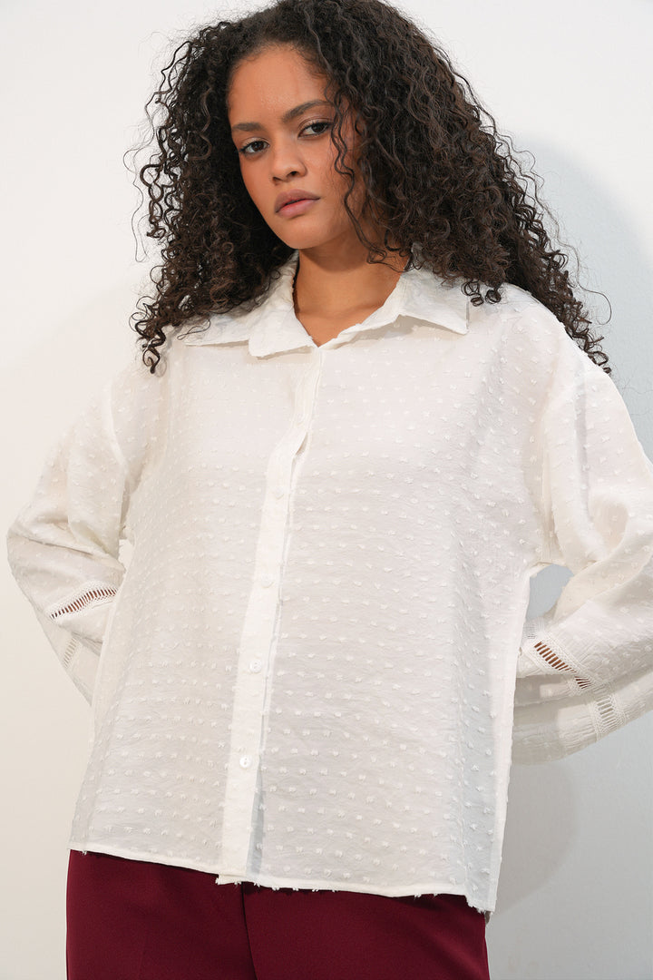 Bigdart Chemise oversize à motifs femme 20379 - Blanc