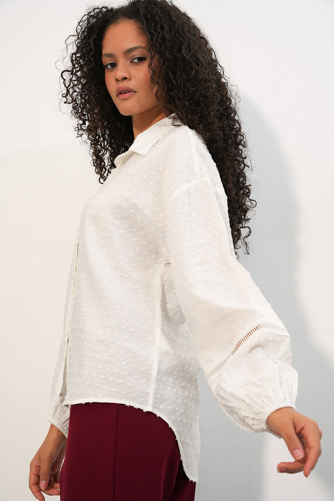 Bigdart Chemise oversize à motifs femme 20379 - Blanc