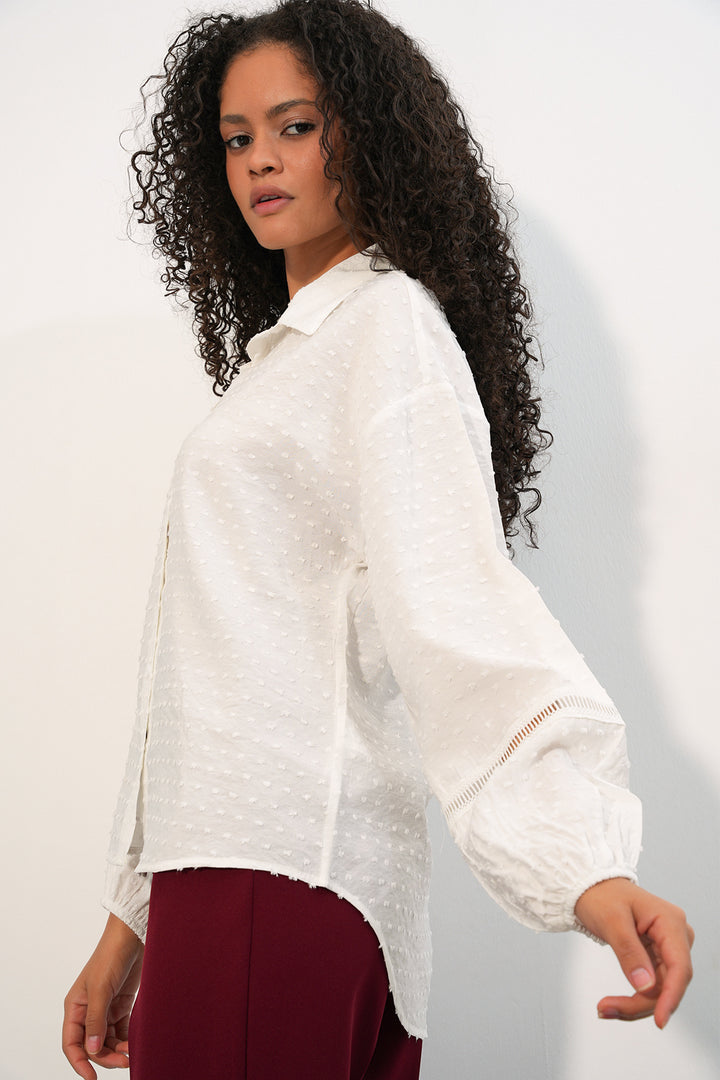 Bigdart Chemise oversize à motifs femme 20379 - Blanc