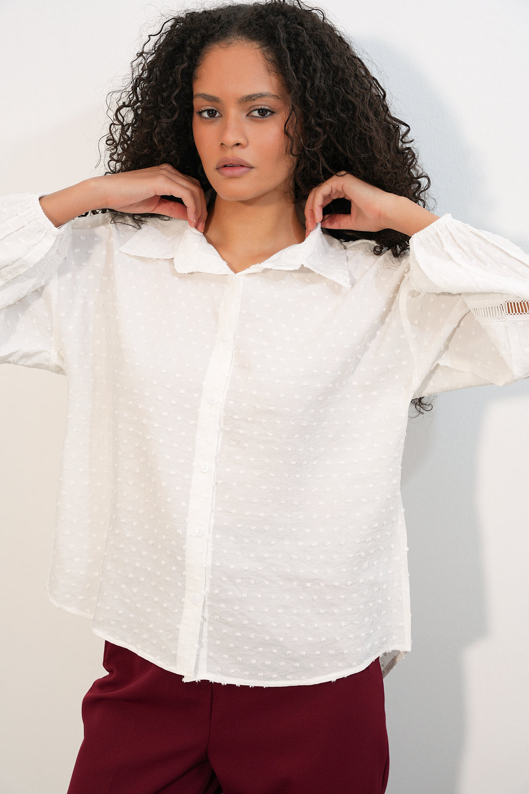 Bigdart Chemise oversize à motifs femme 20379 - Blanc