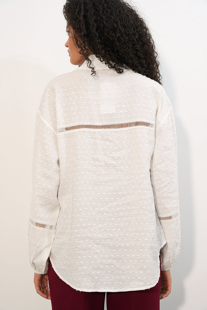 Bigdart Chemise oversize à motifs femme 20379 - Blanc