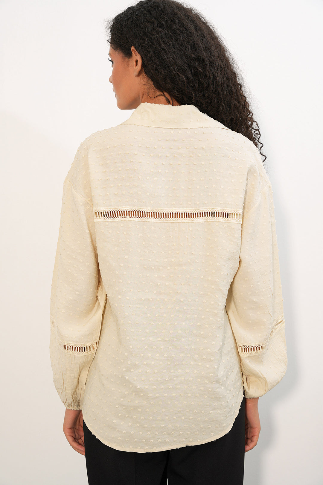 Bigdart Chemise oversize à motifs femme 20379 - Crème