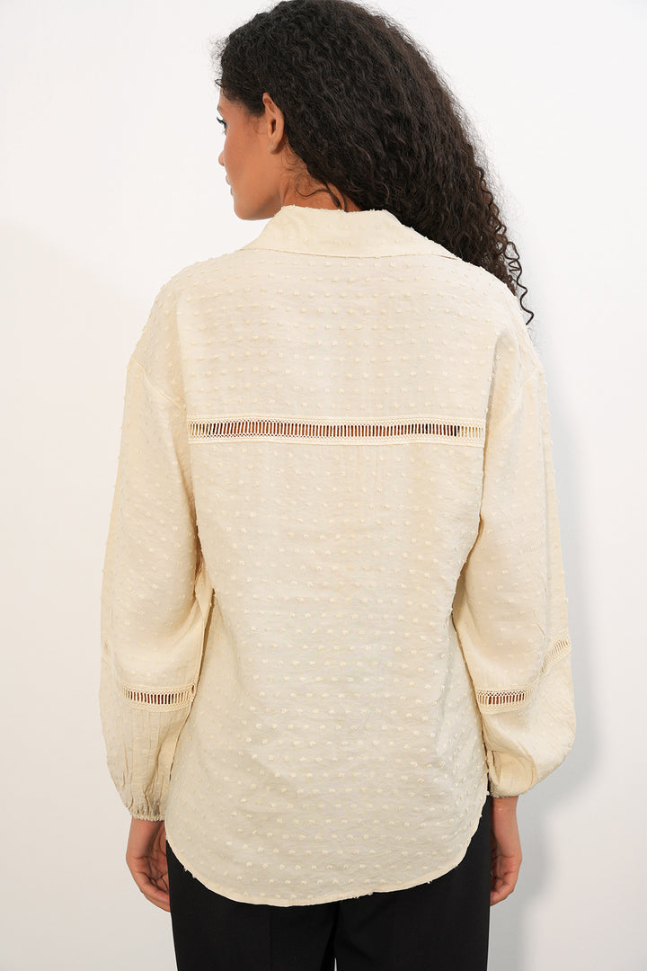 Bigdart Chemise oversize à motifs femme 20379 - Crème