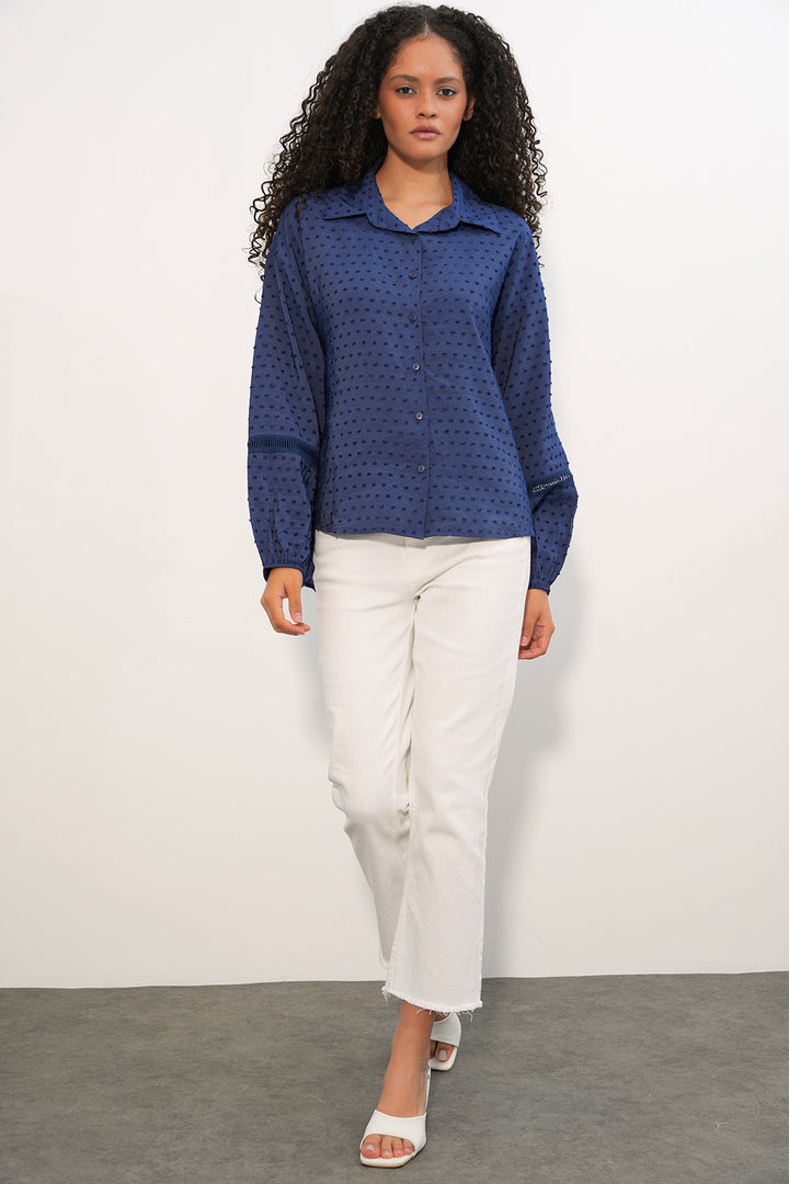 Bigdart Chemise oversize à motifs femme 20379 - Bleu marine