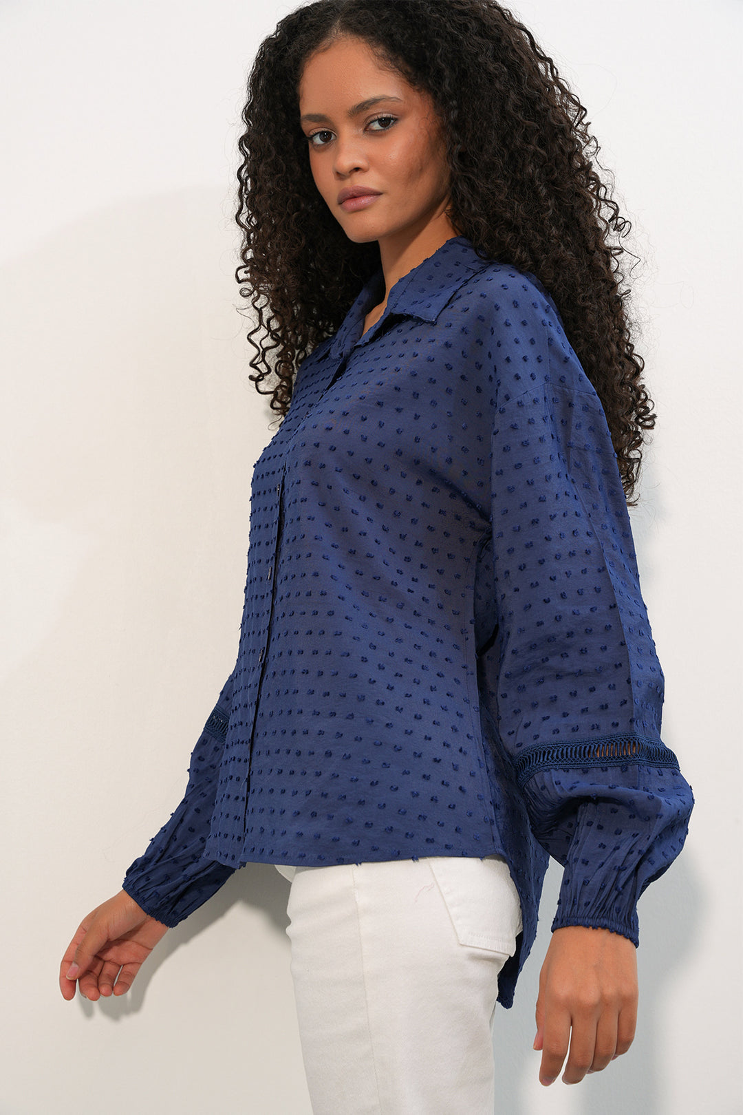 Bigdart Chemise oversize à motifs femme 20379 - Bleu marine
