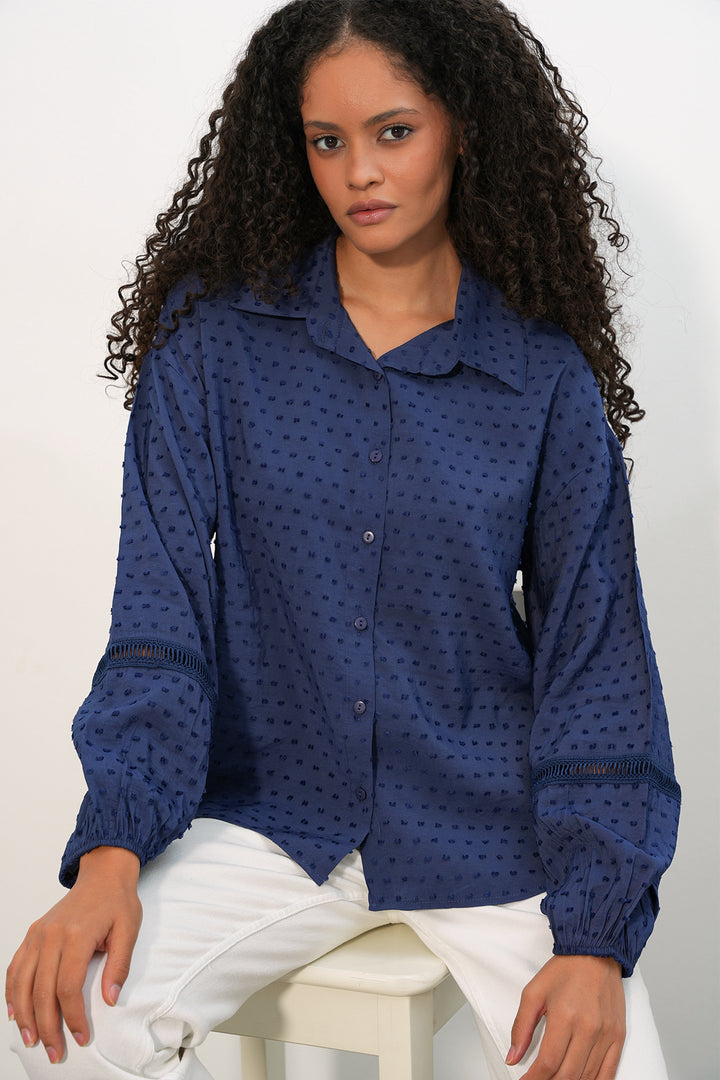 Bigdart Chemise oversize à motifs femme 20379 - Bleu marine