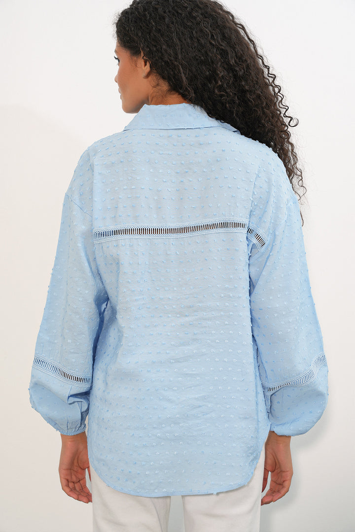 Bigdart Chemise oversize à motifs femme 20379 - Bleu