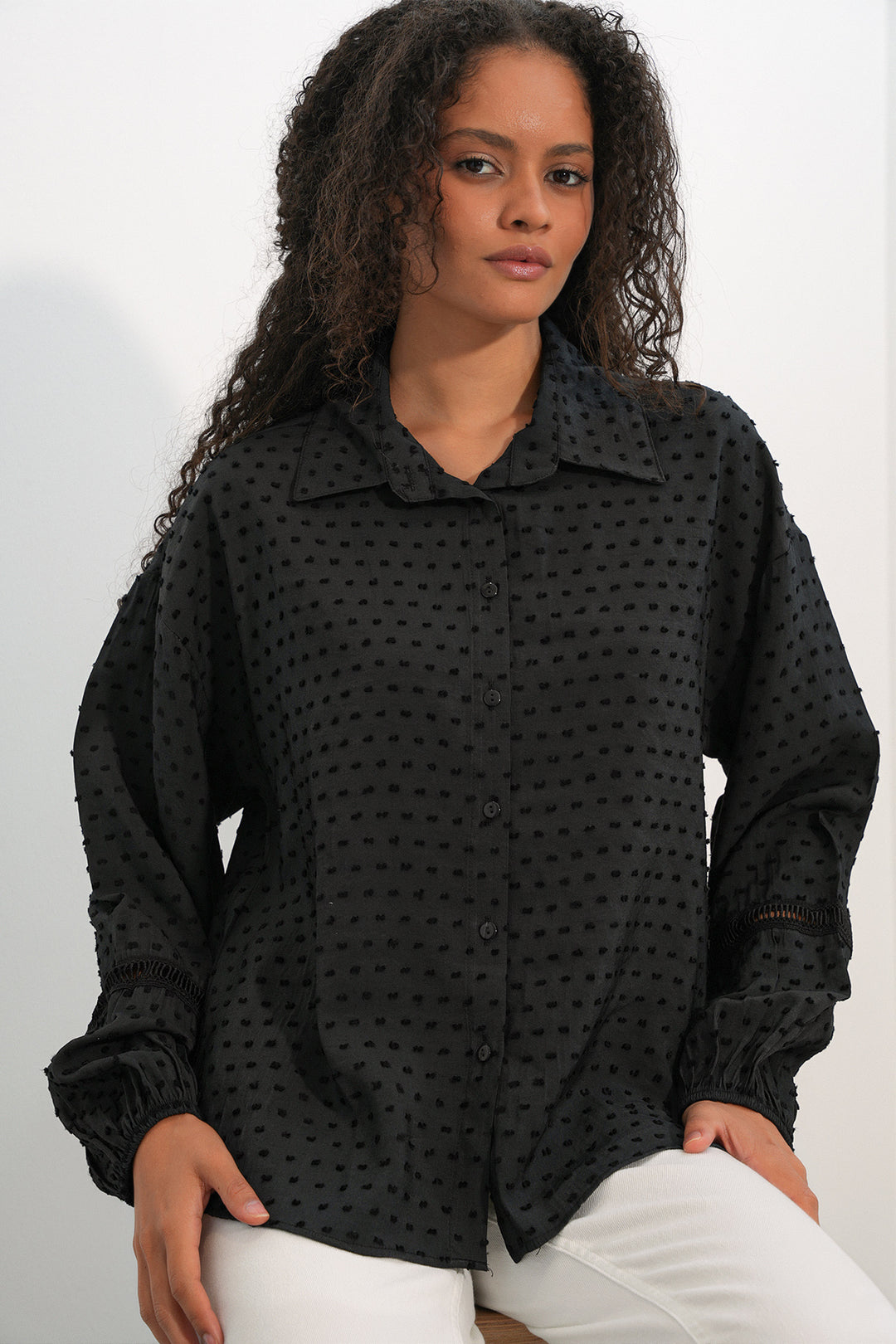 Bigdart Chemise oversize à motifs femme 20379 - Noir