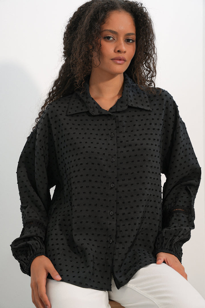 Bigdart Chemise oversize à motifs femme 20379 - Noir
