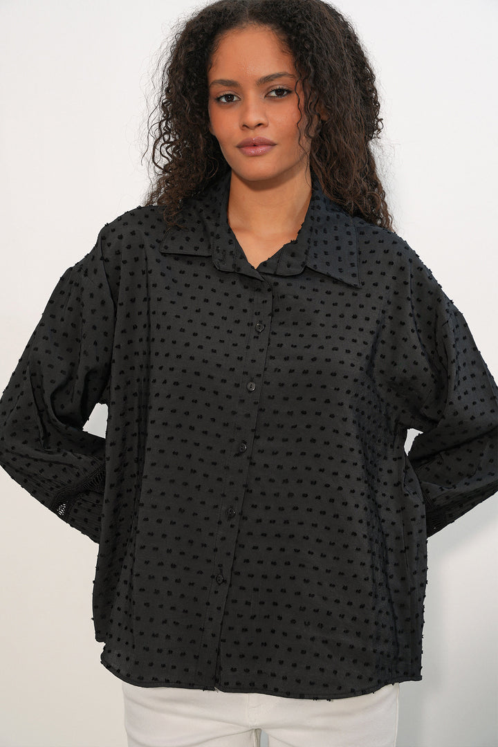 Bigdart Chemise oversize à motifs femme 20379 - Noir