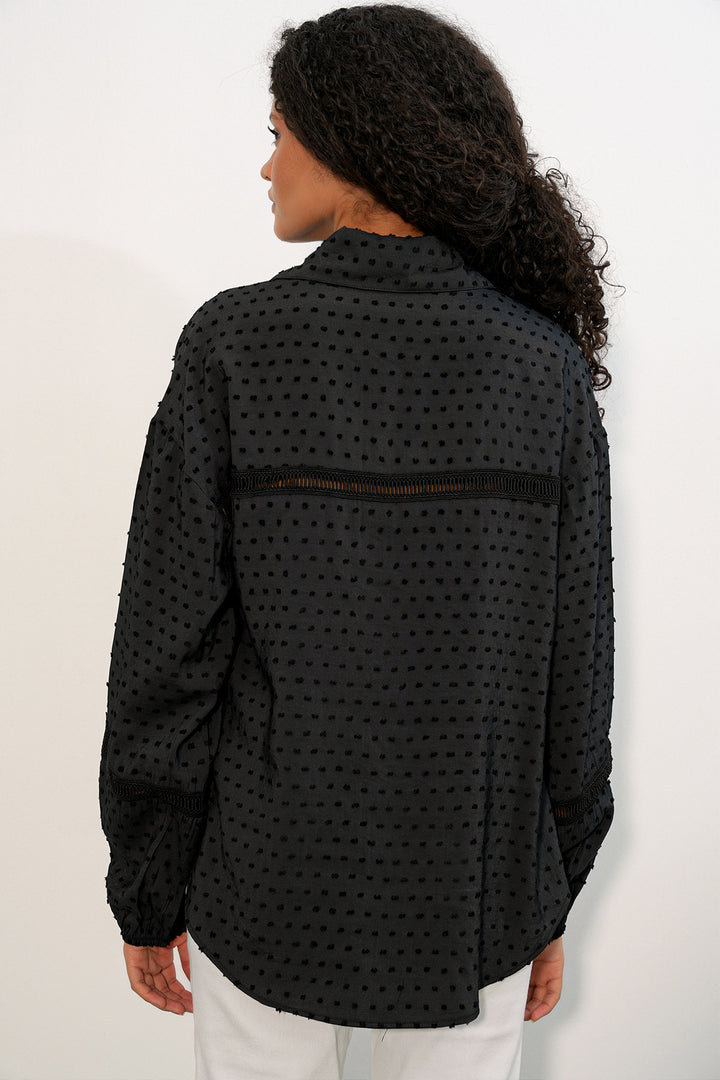 Bigdart Chemise oversize à motifs femme 20379 - Noir