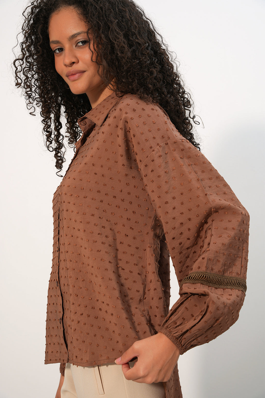 Bigdart Chemise oversize à motifs femme 20379 - Marron