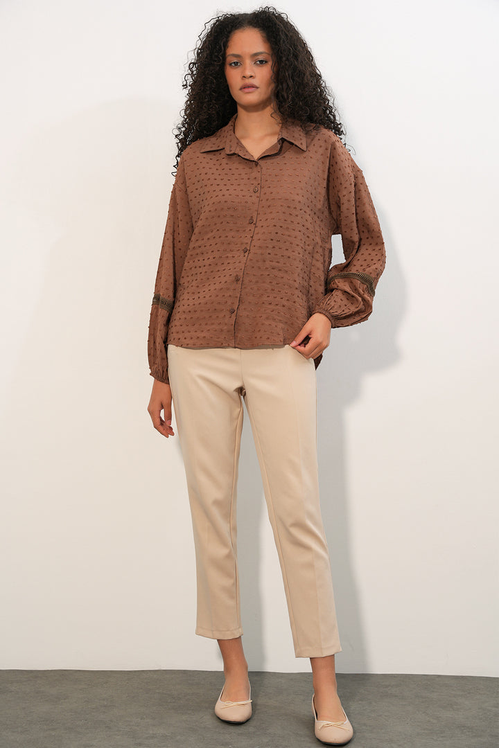 Bigdart Chemise oversize à motifs femme 20379 - Marron
