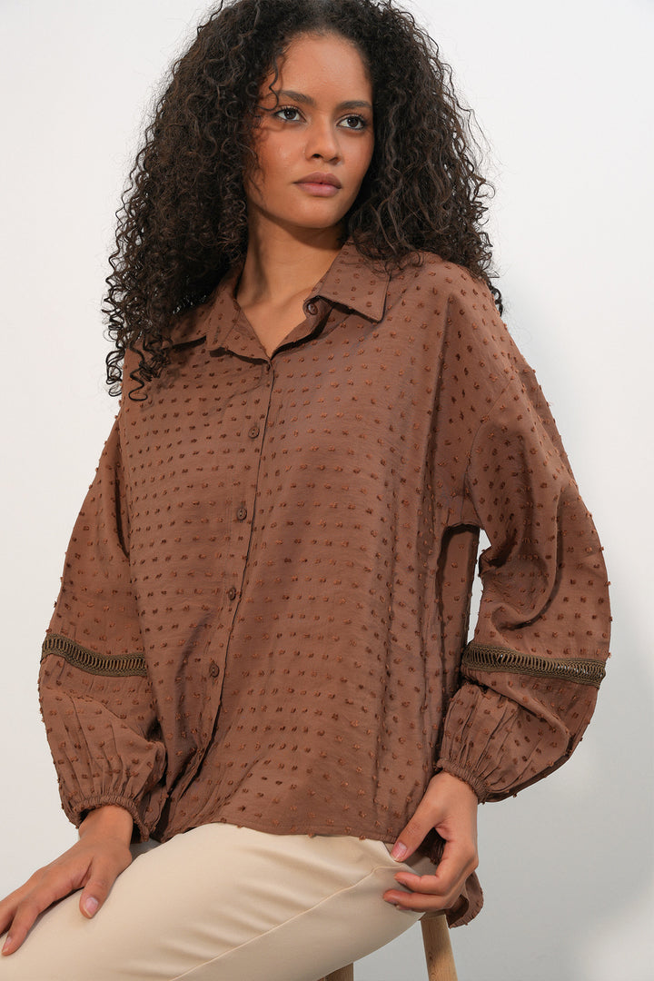 Bigdart Chemise oversize à motifs femme 20379 - Marron