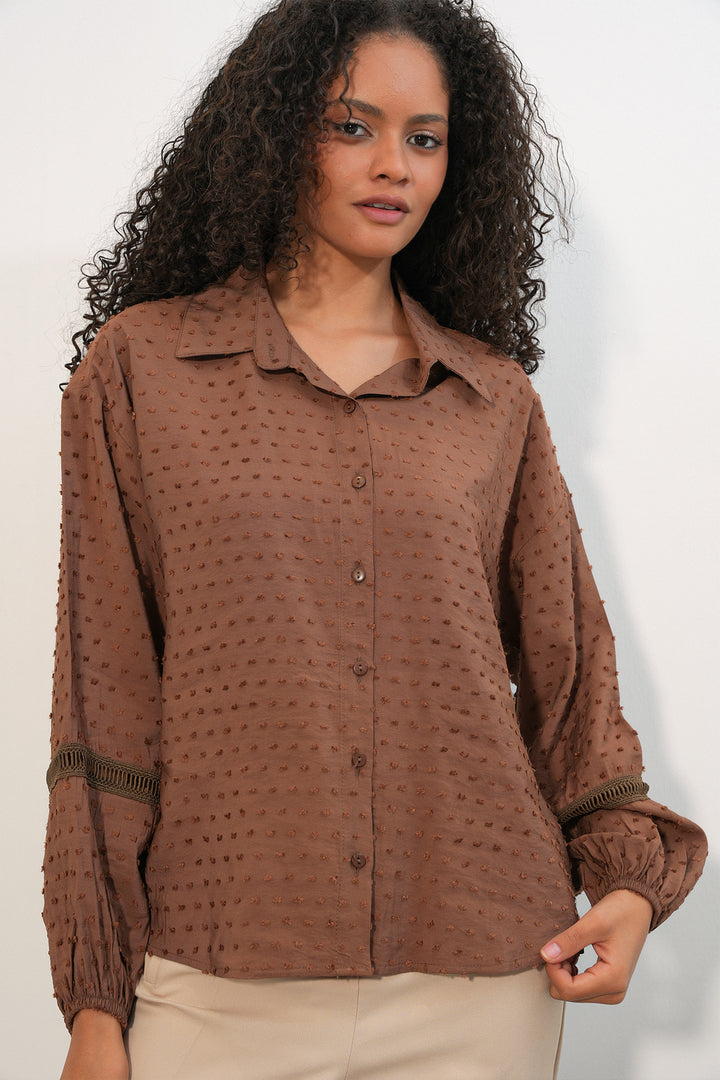 Bigdart Chemise oversize à motifs femme 20379 - Marron