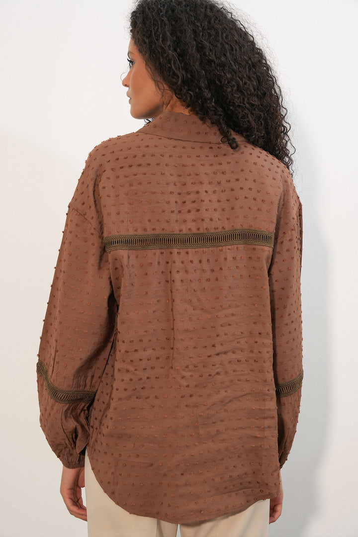 Bigdart Chemise oversize à motifs femme 20379 - Marron