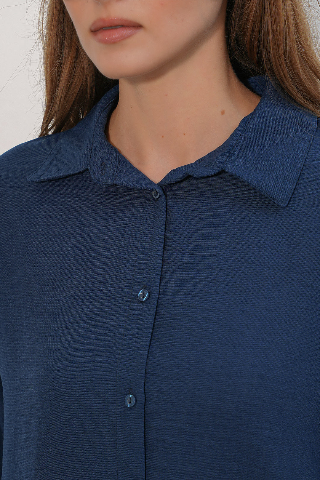 Bigdart Chemise oversize en lin pour femme 20338 - Bleu marine