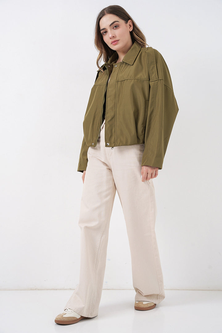 Bigdart Veste Courte Oversize Femme 0732 - Kaki
