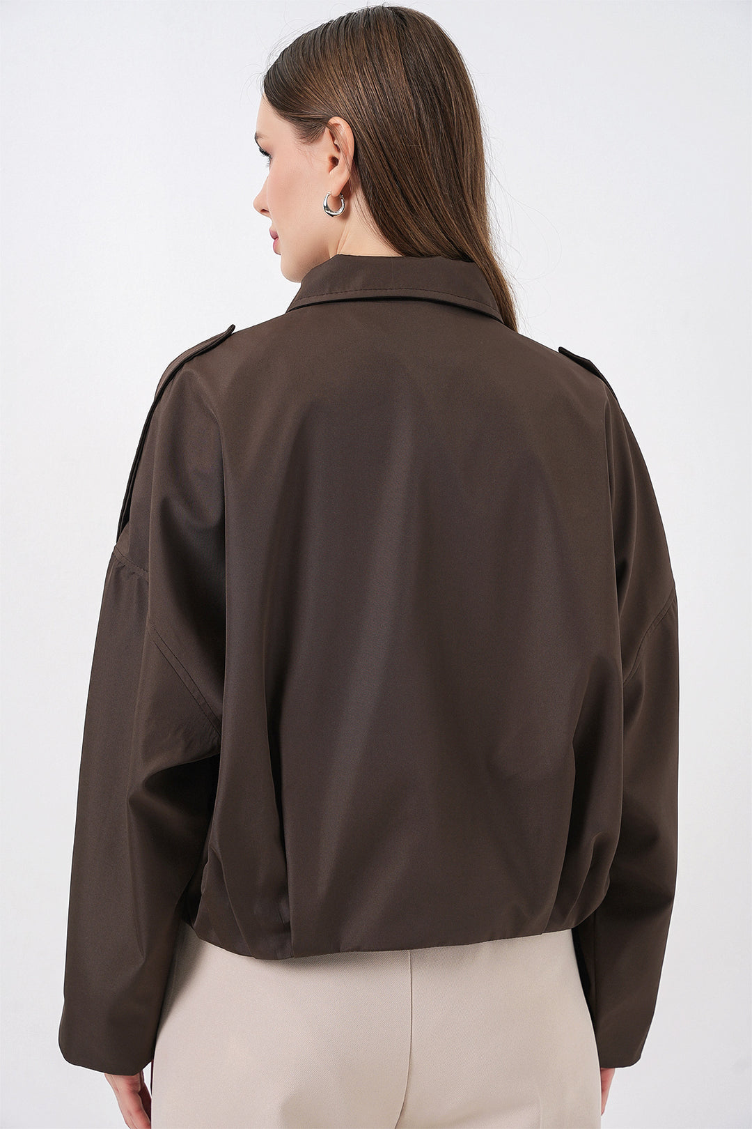Bigdart Veste courte oversize pour femmes 0732 - Marron