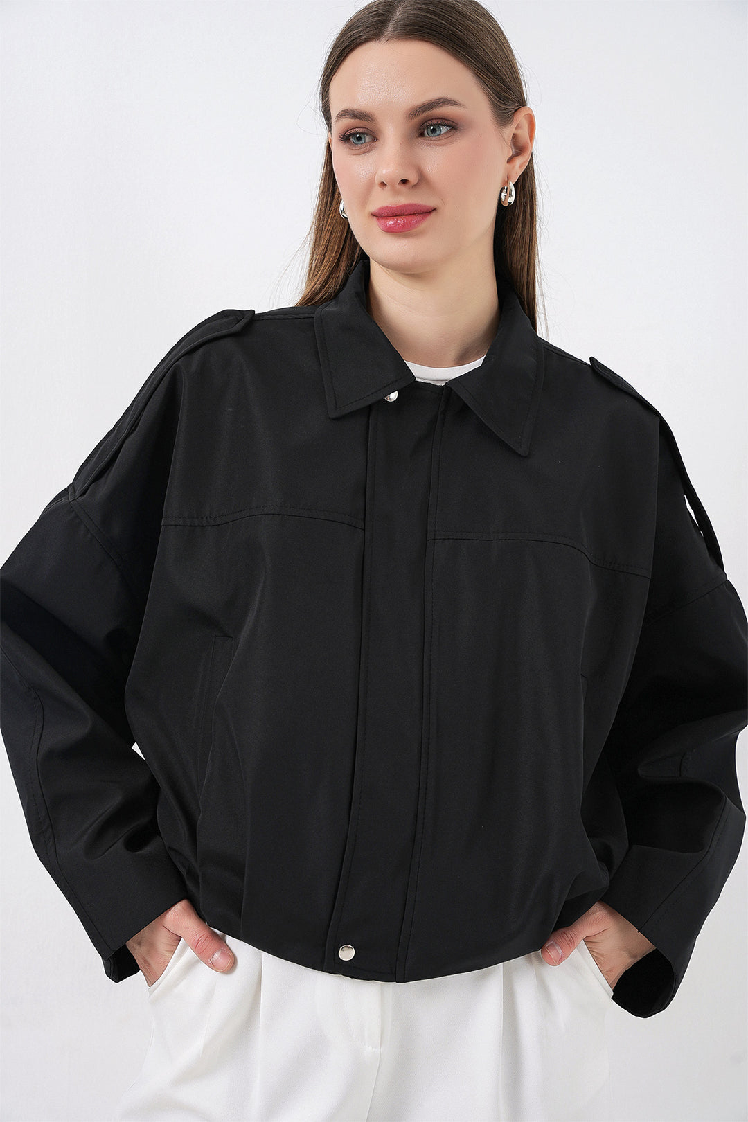 Bigdart Femme Veste Courte Oversize 0732 - Noir