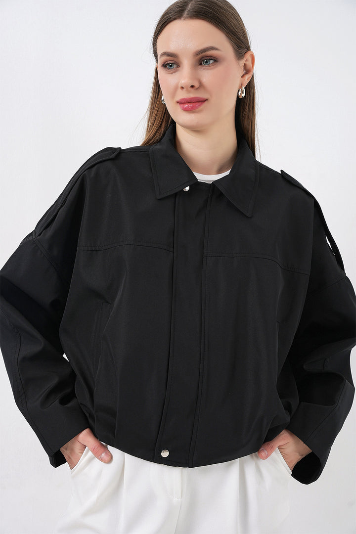 Bigdart Femme Veste Courte Oversize 0732 - Noir