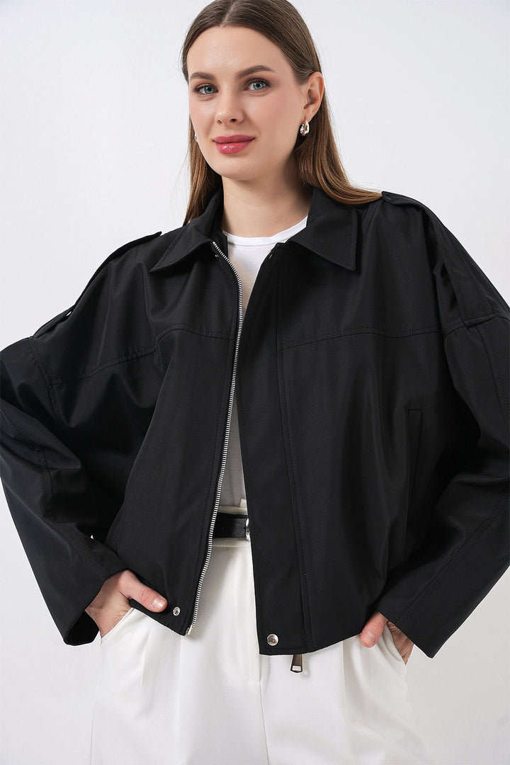 Bigdart Femme Veste Courte Oversize 0732 - Noir